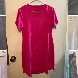 Crazy train Hot Pink T-shirt dress with pockets